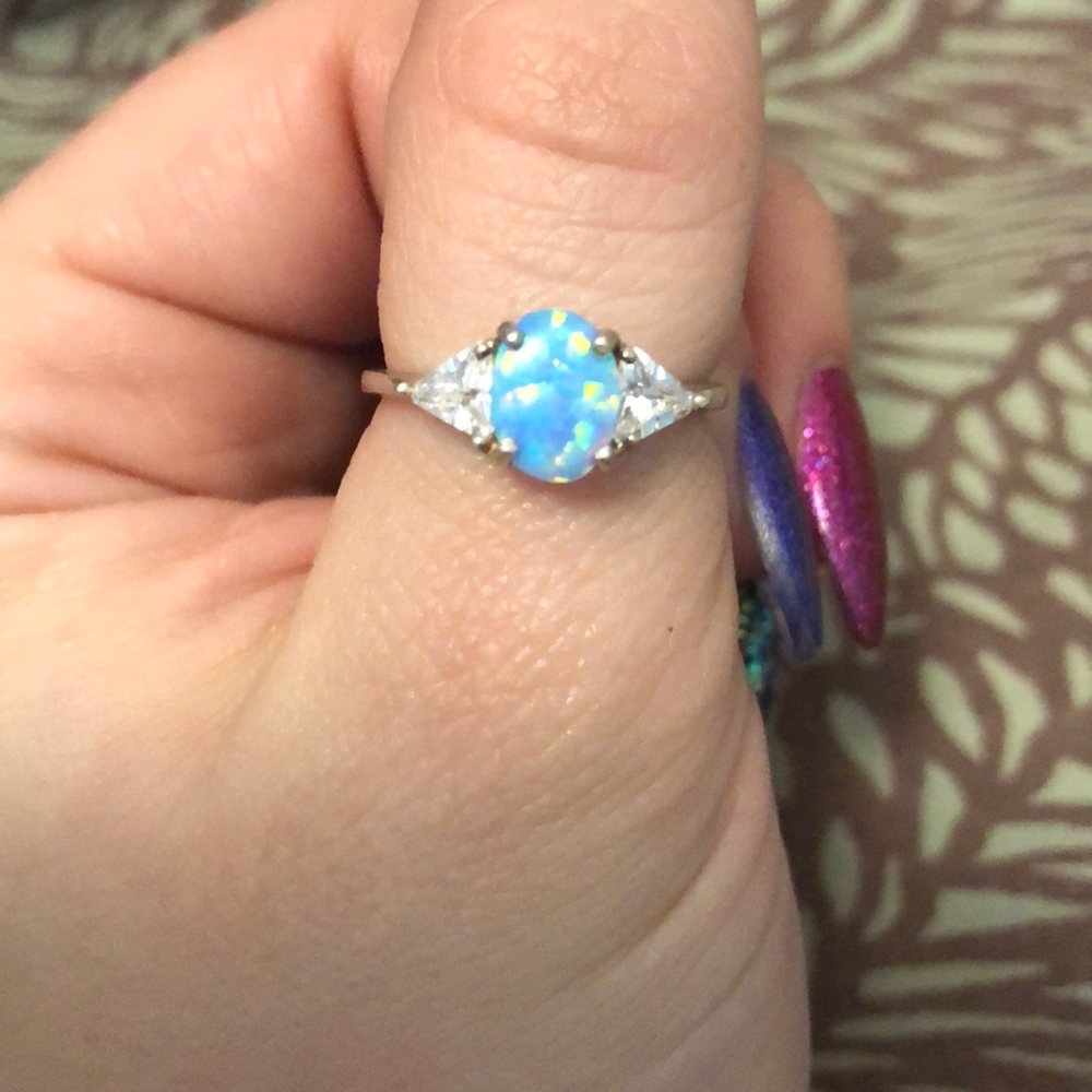 Blue opal ring